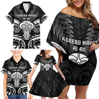 New Zealand Te Reo Maori Family Matching Off Shoulder Short Dress and Hawaiian Shirt Korero Maori Ai Au LT05 - Polynesian Pride