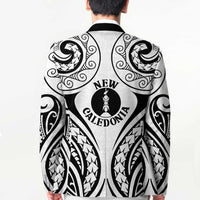 New Caledonia Day Blazer Polynesian Curves White Color - Polynesian Pride