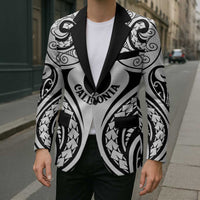 New Caledonia Day Blazer Polynesian Curves White Color - Polynesian Pride