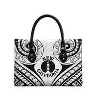 New Caledonia Day Leather Bag Polynesian Curves White Color - Polynesian Pride