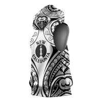 New Caledonia Day Sleeveless Hoodie Polynesian Curves White Color - Polynesian Pride
