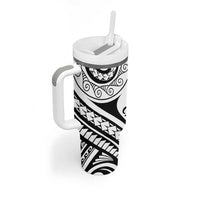New Caledonia Day Tumbler With Handle Polynesian Curves White Color LT05 - Polynesian Pride