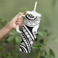 New Caledonia Day Tumbler With Handle Polynesian Curves White Color LT05 - Polynesian Pride