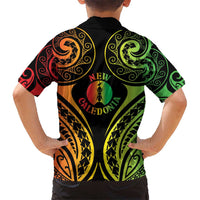 New Caledonia Day Kid Hawaiian Shirt Polynesian Curves Reggae Color - Polynesian Pride