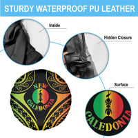 New Caledonia Day Spare Tire Cover Polynesian Curves Reggae Color - Polynesian Pride