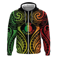 New Caledonia Day Zip Hoodie Polynesian Curves Reggae Color LT05 Zip Hoodie Reggae - Polynesian Pride