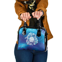 Marshall Islands Manit Day Shoulder Handbag Tribal Dolphin With Marshall Seal - Polynesian Pride