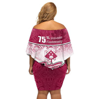 Adi Cakobau School Off Shoulder Short Dress 75th Anniversary LT05 - Polynesian Pride