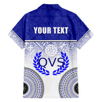 Personalized Queen Victoria School Family Matching Off Shoulder Long Sleeve Dress and Hawaiian Shirt With Fijian Tapa Pattern LT05 - Polynesian Pride