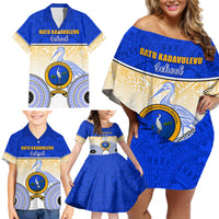 Personalized Ratu Kadavulevu School Family Matching Off Shoulder Short Dress and Hawaiian Shirt With Fijian Tapa Pattern LT05 - Polynesian Pride