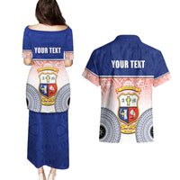 Personalized Marist Brothers High School Couples Matching Puletasi Dress and Hawaiian Shirt With Fijian Tapa Pattern LT05 - Polynesian Pride