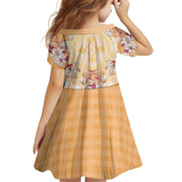 Hawaii Peach Palaka Family Matching Puletasi and Hawaiian Shirt With Tapa Pattern Tropical Flowers - Polynesian Pride