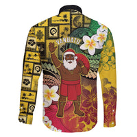 Vanuatu Christmas Family Matching Long Sleeve Bodycon Dress and Hawaiian Shirt Ni-Van Santa Retro Style LT05 - Polynesian Pride