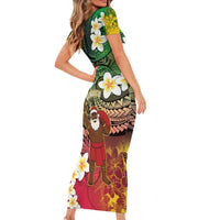 Vanuatu Christmas Family Matching Short Sleeve Bodycon Dress and Hawaiian Shirt Ni-Van Santa Retro Style LT05 - Polynesian Pride