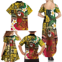Vanuatu Christmas Family Matching Summer Maxi Dress and Hawaiian Shirt Ni-Van Santa Retro Style LT05 - Polynesian Pride