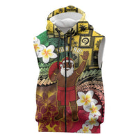 Vanuatu Christmas Sleeveless Zip Hoodie Ni-Van Santa Retro Style - Polynesian Pride