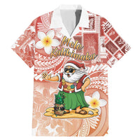Hawaii Mele Kalikimaka Family Matching Mermaid Dress and Hawaiian Shirt Hula Santa Retro Style Red LT05 Dad's Shirt - Short Sleeve Red - Polynesian Pride