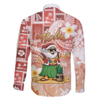 Hawaii Mele Kalikimaka Family Matching Mermaid Dress and Hawaiian Shirt Hula Santa Retro Style Red LT05 - Polynesian Pride