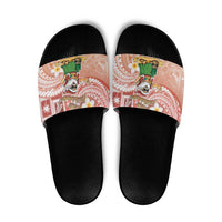Hawaii Mele Kalikimaka Slide Sandals Hula Santa Retro Style Red - Polynesian Pride