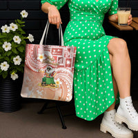 Hawaii Mele Kalikimaka Tote Bag Hula Santa Retro Style Red - Polynesian Pride