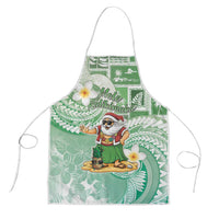 Hawaii Mele Kalikimaka Apron Hula Santa Retro Style Green - Polynesian Pride