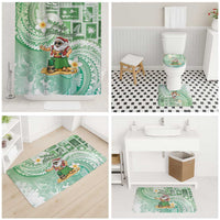 Hawaii Mele Kalikimaka Bathroom Set Hula Santa Retro Style Green - Polynesian Pride