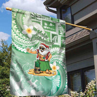 Hawaii Mele Kalikimaka Garden Flag Hula Santa Retro Style Green - Polynesian Pride
