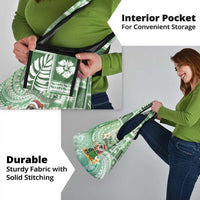 Hawaii Mele Kalikimaka Grocery Bag Hula Santa Retro Style Green - Polynesian Pride