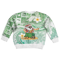 Hawaii Mele Kalikimaka Kid Ugly Christmas Sweater Hula Santa Retro Style Green LT05 - Polynesian Pride