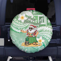 Hawaii Mele Kalikimaka Spare Tire Cover Hula Santa Retro Style Green - Polynesian Pride