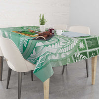 Hawaii Mele Kalikimaka Tablecloth Hula Santa Retro Style Green - Polynesian Pride