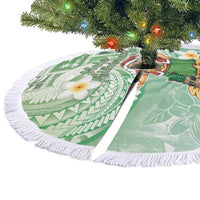 Hawaii Mele Kalikimaka Tree Skirt Hula Santa Retro Style Green LT05 - Polynesian Pride