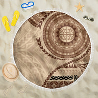 Samoa Siapo Pattern Simple Style Beach Blanket LT05 One Size 150cm Brown - Polynesian Pride