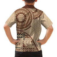 Samoa Siapo Pattern Simple Style Family Matching Summer Maxi Dress and Hawaiian Shirt LT05 - Polynesian Pride