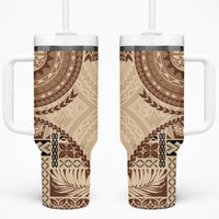 Samoa Siapo Pattern Simple Style Tumbler With Handle