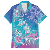 Polynesia Sea Turtle Couple Family Matching Off Shoulder Maxi Dress and Hawaiian Shirt Love Is Life