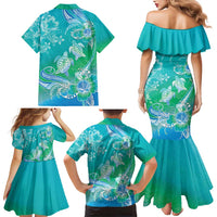 Polynesia Sea Turtle Couple Family Matching Mermaid Dress and Hawaiian Shirt I Am Turtley In Love With You LT05 - Polynesian Pride