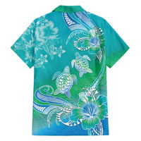Polynesia Sea Turtle Couple Family Matching Off Shoulder Short Dress and Hawaiian Shirt I Am Turtley In Love With You LT05 - Polynesian Pride