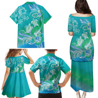 Polynesia Sea Turtle Couple Family Matching Puletasi and Hawaiian Shirt I Am Turtley In Love With You LT05 - Polynesian Pride
