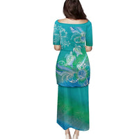 Polynesia Sea Turtle Couple Family Matching Puletasi and Hawaiian Shirt I Am Turtley In Love With You LT05 - Polynesian Pride