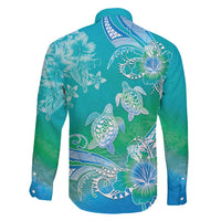 Polynesia Sea Turtle Couple Family Matching Short Sleeve Bodycon Dress and Hawaiian Shirt I Am Turtley In Love With You LT05 - Polynesian Pride