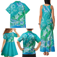 Polynesia Sea Turtle Couple Family Matching Tank Maxi Dress and Hawaiian Shirt I Am Turtley In Love With You LT05 - Polynesian Pride