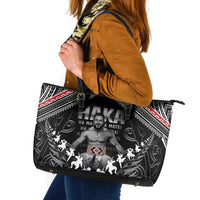 New Zealand Aotearoa Leather Tote Bag Traditional Kapa Haka