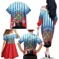 Personalised Free West Papua Family Matching Off The Shoulder Long Sleeve Dress and Hawaiian Shirt One People One Soul Unique Style LT05 - Polynesian Pride