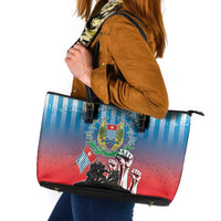 Free West Papua Leather Tote Bag One People One Soul Unique Style - Polynesian Pride
