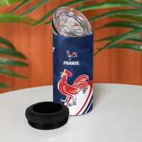 France And New Zealand Rugby Custom 4 in 1 Can Cooler Tumbler Les Bleus Rooster With Maori Tiki LT05 - Polynesian Pride