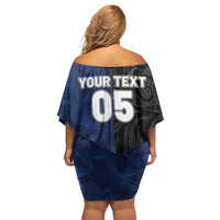 France And New Zealand Rugby Custom Off Shoulder Short Dress Les Bleus Rooster With Maori Tiki LT05 - Polynesian Pride
