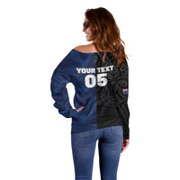 France And New Zealand Rugby Custom Off Shoulder Sweater Les Bleus Rooster With Maori Tiki - Polynesian Pride