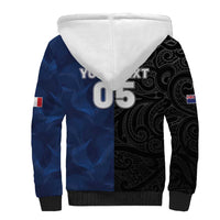 France And New Zealand Rugby Custom Sherpa Hoodie Les Bleus Rooster With Maori Tiki LT05 - Polynesian Pride