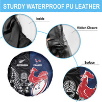 France And New Zealand Rugby Spare Tire Cover Les Bleus Rooster With Maori Tiki LT05 - Polynesian Pride
